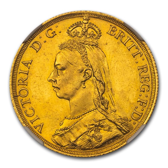 1887 Great Britain Gold Two Pounds Victoria MS-65 NGC 1887 Great Britain Gold Two Pounds Victoria MS-65 NGC